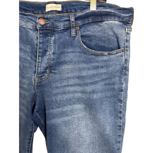Oliver Logan Mens Jeans 34 X 32 Vintage Worn Med Wash Button Fly Straight Leg - Picture 3 of 12